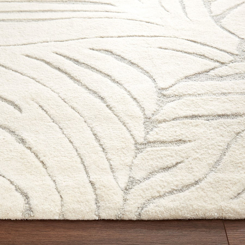 Lavin Rugs N5032 Mitra 2' x 3' Waves Rug, Ivory Grey/Light Grey