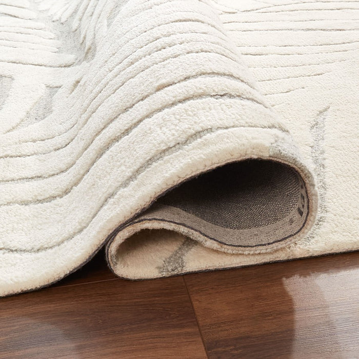 Lavin Rugs N5032 Mitra 7'10" x 10'10" Waves Rug, Ivory Grey/L.Grey