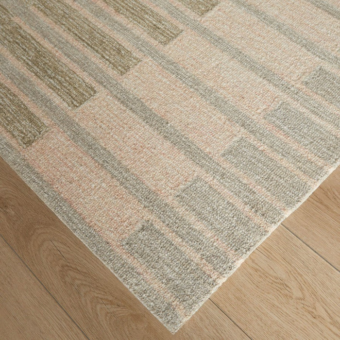 Lavin Rugs N5033 Mitra 6'7" x 9'6" Stripe Rug, Ivory Grey/Mineral