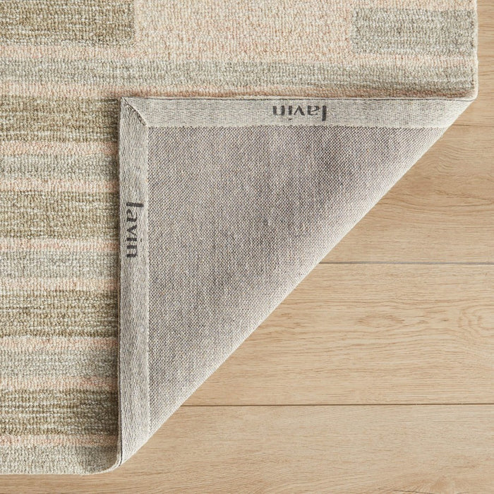 Lavin Rugs N5033 Mitra 6'7" x 9'6" Stripe Rug, Ivory Grey/Mineral