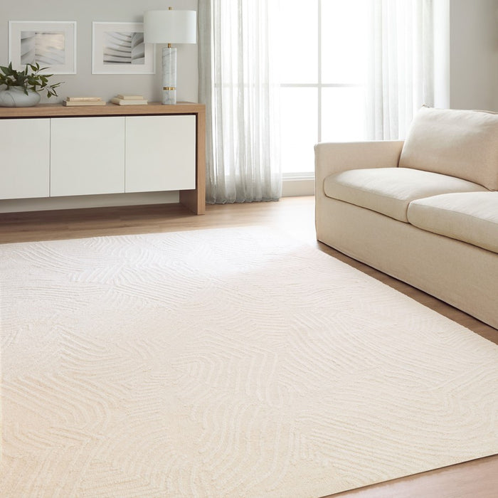 Lavin Rugs N5034 Mitra 5'3" x 7'6" Geo Swirl Rug, Ivory/White/Ivory