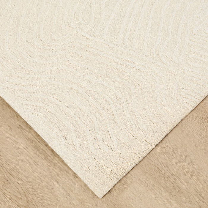 Lavin N5034 Mitra 7'10"x10'10" Geo Swirl Rug, Ivory/White/Ivory