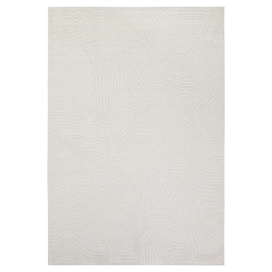 Lavin Rugs N5034 Mitra 7'10" Geo Swirl Round Rug, Ivory/White/Ivory - N5034-08R