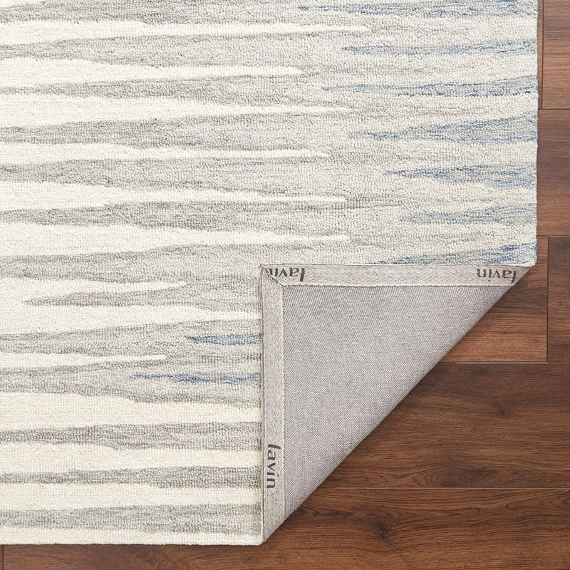 Lavin Rugs N5037 Mitra 2' x 3' Stripe Rug, Ivory L.Blue/Mineral