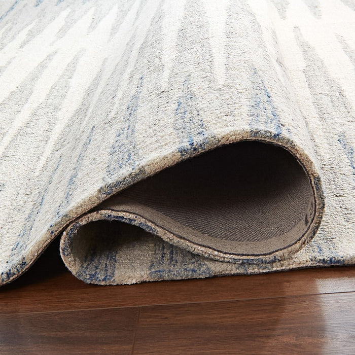 Lavin Rugs N5037 Mitra 6'7" x 9'6" Stripe Rug, Ivory L.Blue/Mineral