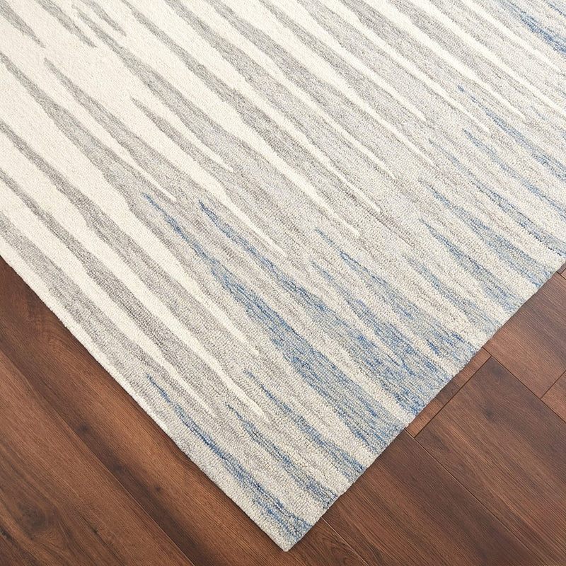 Lavin Rugs N5037 Mitra 9'10" x 13'2" Stripe Rug, Ivory L.Blue/Min