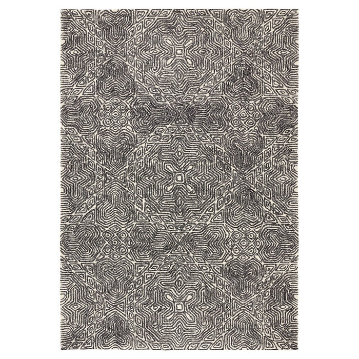 Lavin Rugs N5038 Mitra 9'10" Geo Round Rug, Ivory/Black/White - N5038-10R