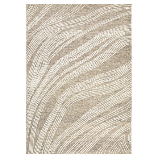 Lavin Rugs N5039 Mitra 2' x 3' Waves Rug, Grey Ivory/Black/White - N5039-0203