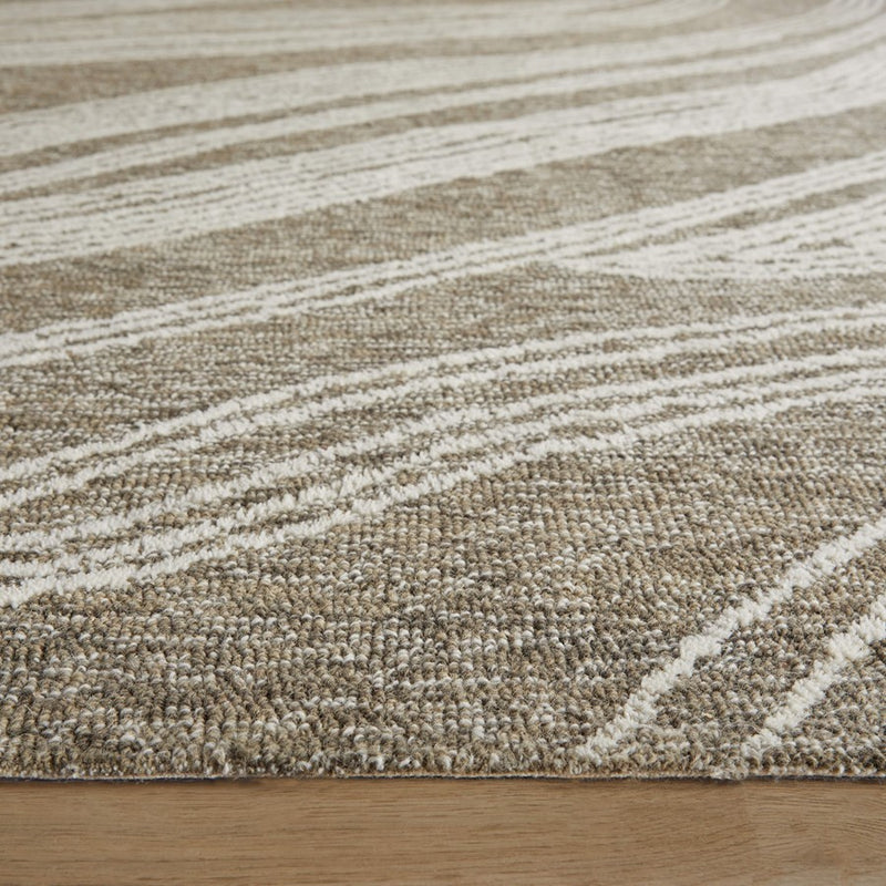 Lavin Rugs N5039 Mitra 2' x 3' Waves Rug, Grey Ivory/Black/White