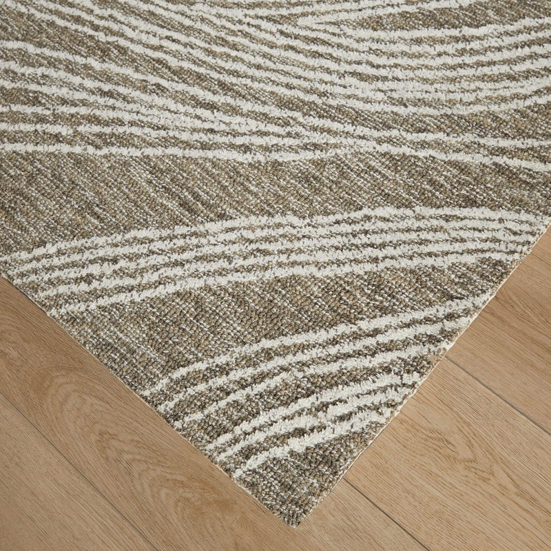 Lavin Rugs N5039 Mitra 2' x 3' Waves Rug, Grey Ivory/Black/White