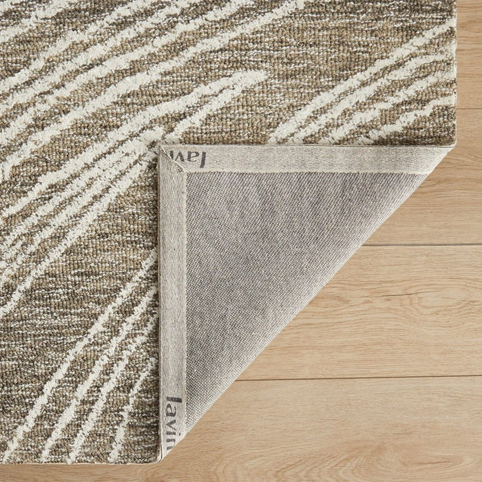 Lavin Rugs N5039 Mitra 6'7"x9'6" Waves Rug, Grey Ivory/Black/White