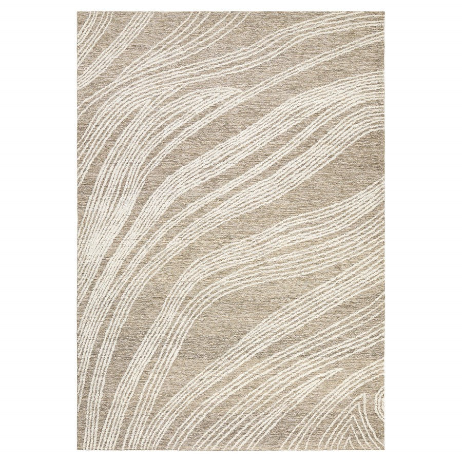 Lavin Rugs N5039 Mitra 6'6" Waves Round Rug, Grey Ivory/Black/White - N5039-07R