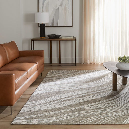 Lavin Rugs N5039 Mitra 7'10"x10'10" Waves Rug, Ivory/Black/White