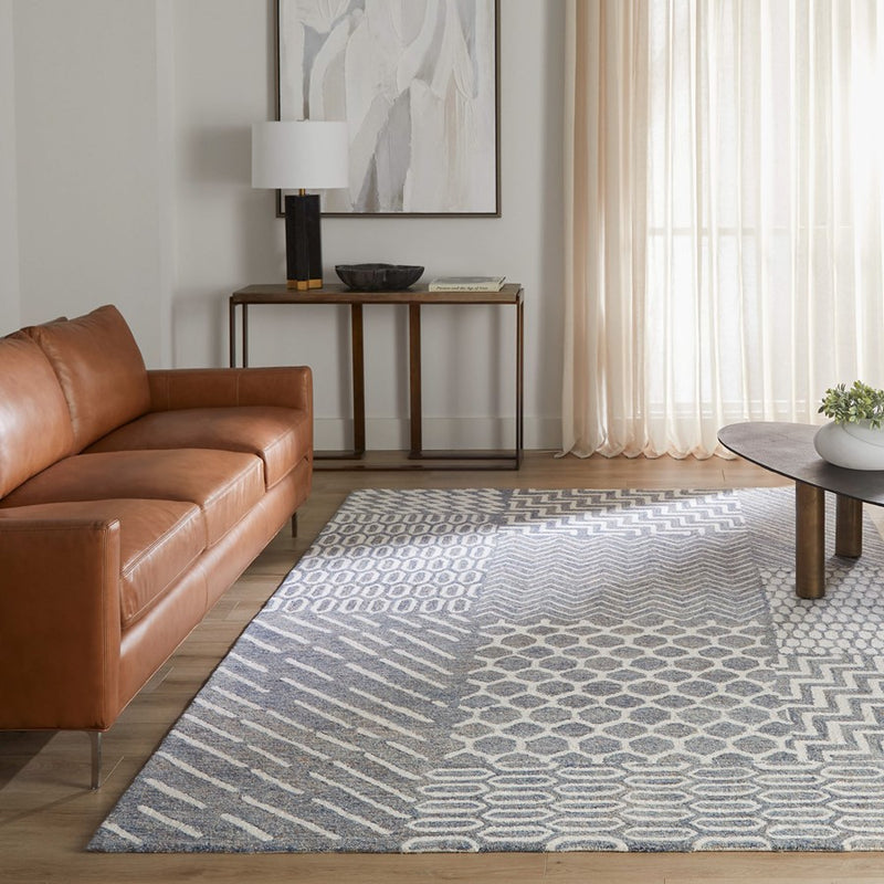 Lavin Rugs N5041 Mitra 2' x 3' Geometric Rug, Grey Ivory/Grey/White