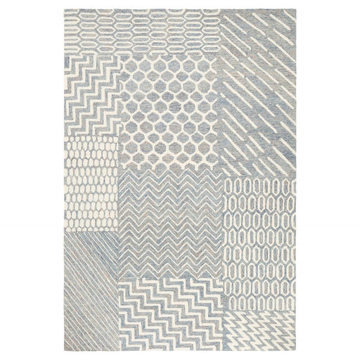 Lavin Rugs N5041 Mitra 5'3" x 7'6" Geo Rug, Grey Ivory/Grey/White - N5041-0507