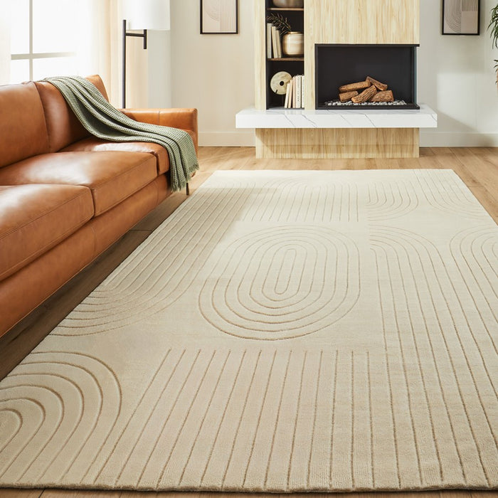 Lavin Rugs N6003 Kirti 2' x 3' Geometric Rug, Ivory/White/Ivory