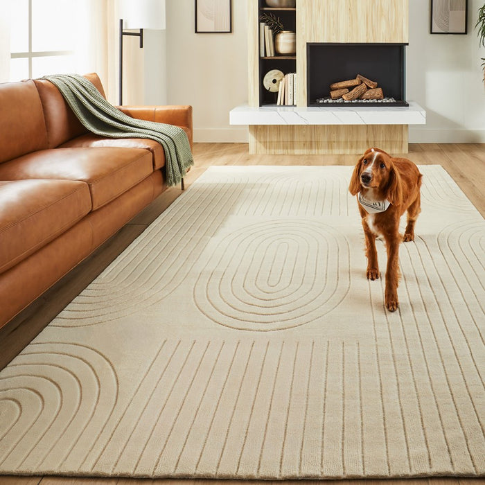 Lavin Rugs N6003 Kirti 2' x 3' Geometric Rug, Ivory/White/Ivory