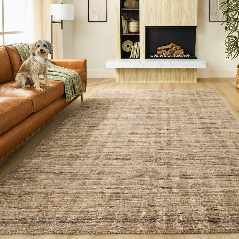 Lavin Rugs N6009 Pari 2' x 3' Stripe Rug, Dark Cooper/Neutral