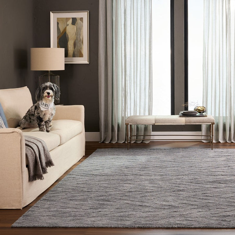 Lavin Rugs N6011 Pari 2' x 3' Chevron Rug, D.Grey/D.Grey