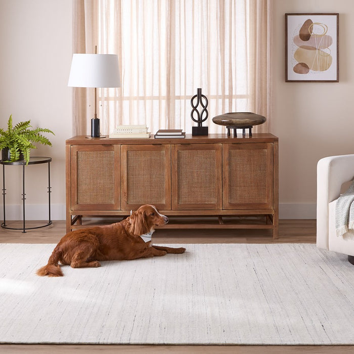 Lavin Rugs N6028 Riya 5'3" x 7'6" Linear Rug, Silver/Light Grey