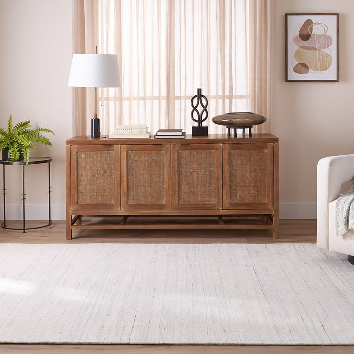 Lavin Rugs N6028 Riya 6'7" x 9'6" Linear Rug, Silver/Light Grey