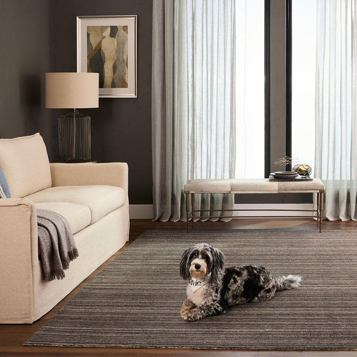 Lavin Rugs N6032 Riya 5'3" x 7'6" Linear Rug, Charcoal/Dark Grey
