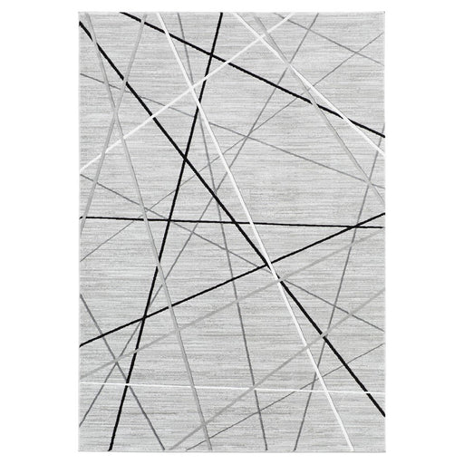 Lavin Rugs R1002 Sesia 2' x 3' Linear Geo Rug, Grey/Black - R1002-0203