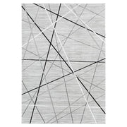 Lavin Rugs R1002 Sesia 2'8" x 7'10" Linear Geo Runner, Grey/Black - R1002-0208