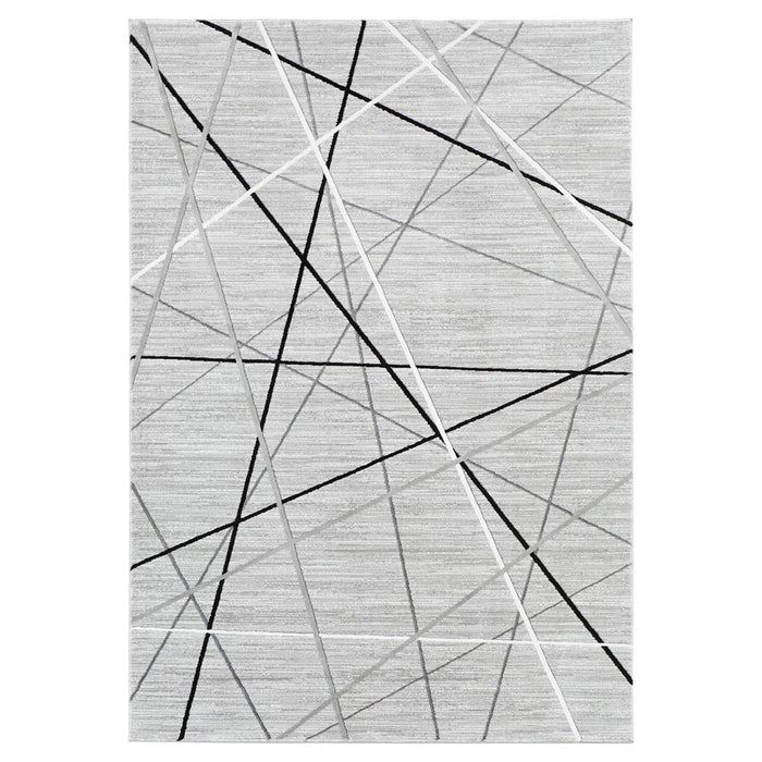 Lavin Rugs R1002 Sesia 6'7" x 9'6" Linear Geo Rug, Grey/Black - R1002-0609