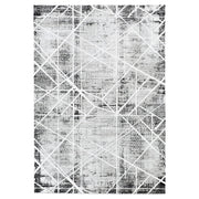 Lavin R1003 Sesia 2'8"x7'10" Linear Geo Runner, Grey/Black/White - R1003-0208