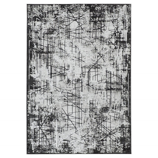 Lavin Rugs R1004 Sesia 2' x 3' Linear Geo Rug, Grey/Black/Grey - R1004-0203