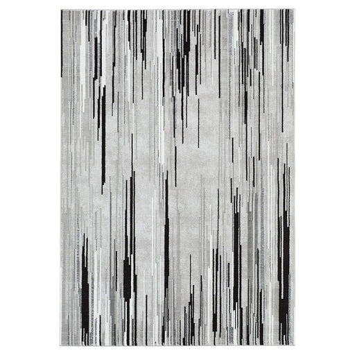 Lavin Rugs R1005 Sesia 2' x 3' Linear Rug, L.Grey/D.Grey/Black/Grey - R1005-0203