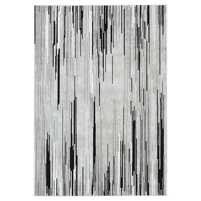 Lavin Rugs R1005 Sesia 5'3" x 7'6" Linear Rug, Grey/Black/Grey - R1005-0507
