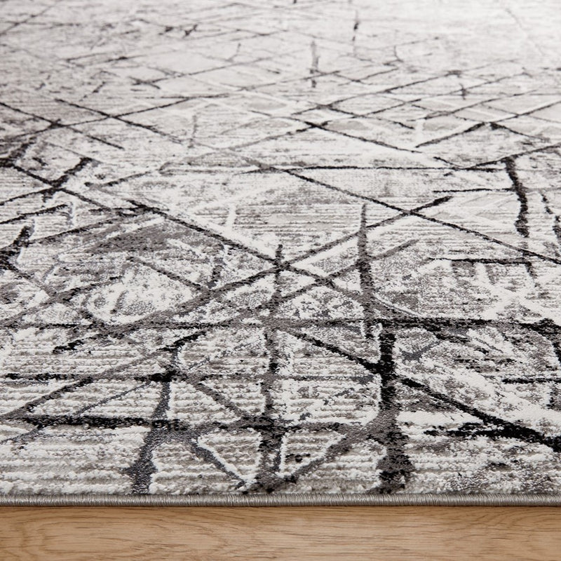 Lavin Rugs R1006 Sesia 2' x 3' Linear Geo Rug, Grey/Black/Grey