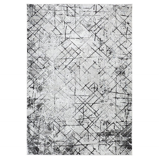 Lavin Rugs R1006 Sesia 9'10"x13'2" Linear Geo Rug, Grey/Black/Grey - R1006-1013