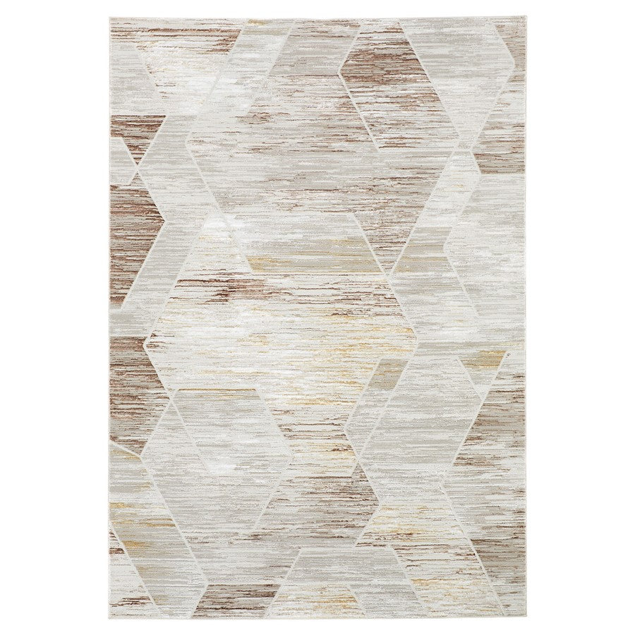 Lavin Rugs R1007 Baltea 5'3" x 7'6" Geo Rug, Grey Cream Gold/Earth - R1007-0507