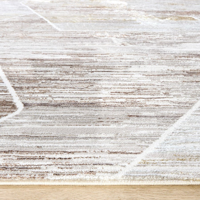 Lavin Rugs R1007 Baltea 6'7" x 9'6" Geo Rug, Grey Cream Gold/Earth