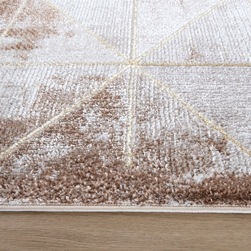Lavin Rugs R1008 Baltea 2'8" x 7'10" Geo Runner, Cream Gold/Earth