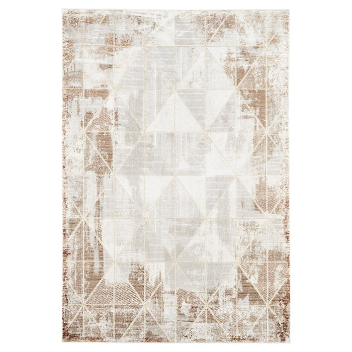 Lavin Rugs R1008 Baltea 5'3" x 7'6" Geo Rug, Grey Cream Gold/Earth - R1008-0507