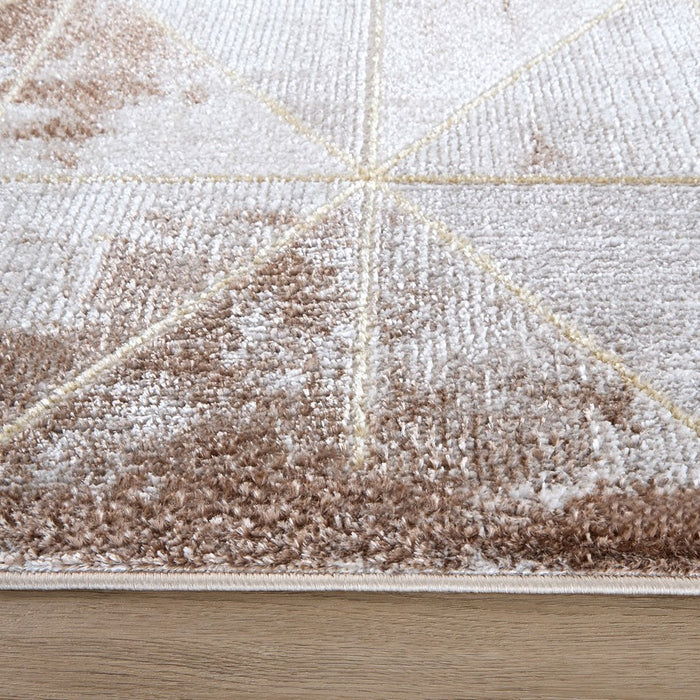 Lavin Rugs R1008 Baltea 5'3" x 7'6" Geo Rug, Grey Cream Gold/Earth