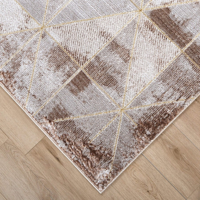 Lavin Rugs R1008 Baltea 5'3" x 7'6" Geo Rug, Grey Cream Gold/Earth