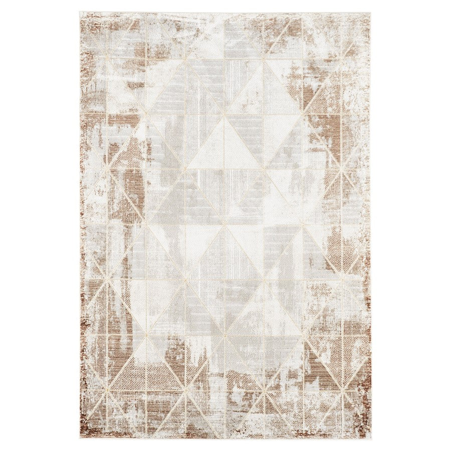 Lavin Rugs R1008 Baltea 6'7" x 9'6" Geo Rug, Grey Cream Gold/Earth - R1008-0609