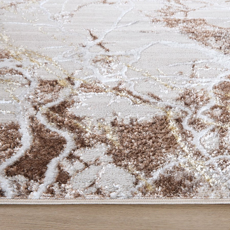 Lavin Rugs R1009 Baltea 2' x 3' Striations Rug, Cream Gold/Earth