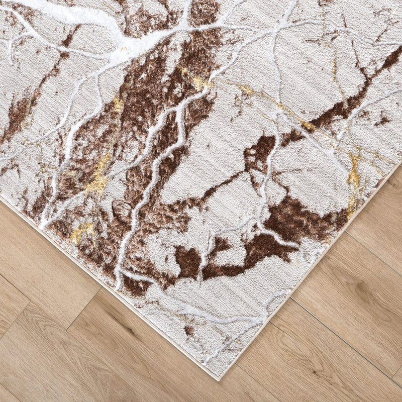 Lavin Rugs R1009 Baltea 2' x 3' Striations Rug, Cream Gold/Earth