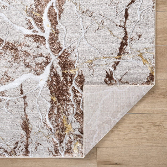 Lavin Rugs R1009 Baltea 2' x 3' Striations Rug, Cream Gold/Earth