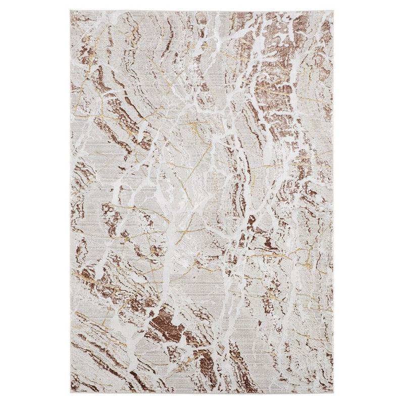 Lavin Rugs R1010 Baltea 2' x 3' Striations Rug, Cream Gold/Earth - R1010-0203