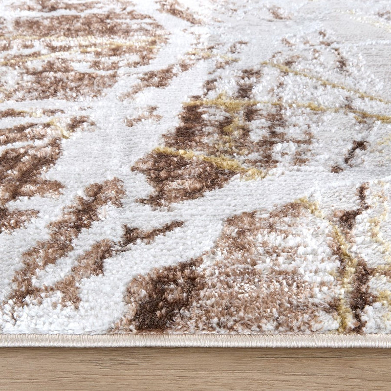 Lavin Rugs R1010 Baltea 2' x 3' Striations Rug, Cream Gold/Earth
