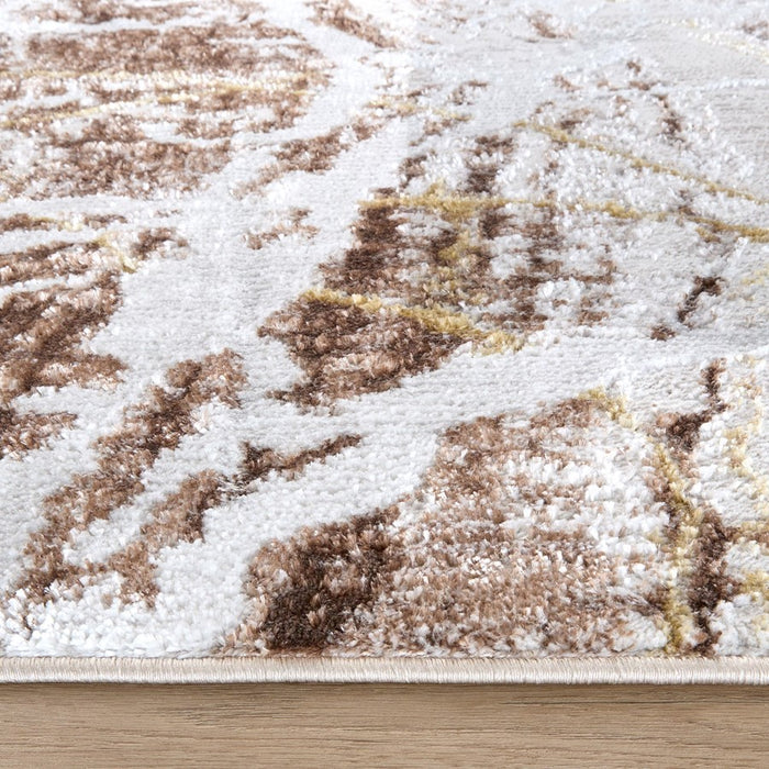 Lavin Rugs R1010 Baltea 2' x 3' Striations Rug, Cream Gold/Earth