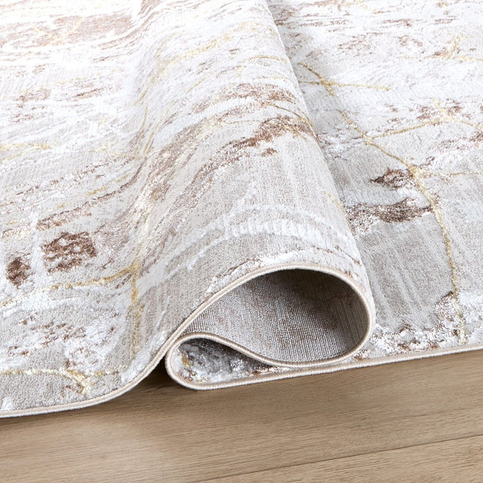 Lavin Rugs R1010 Baltea 2' x 3' Striations Rug, Cream Gold/Earth