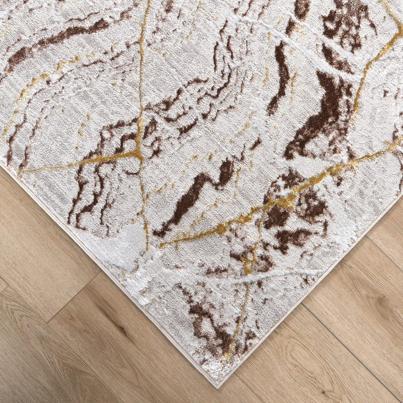 Lavin Rugs R1010 Baltea 2' x 3' Striations Rug, Cream Gold/Earth